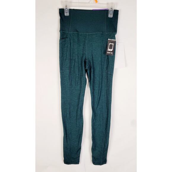 New X By Gottex Womens Premium Brushed Green Slimming Full Length Leggings - Picture 1 of 11